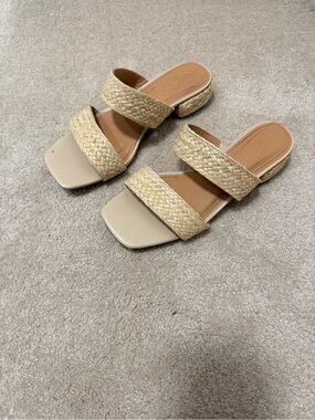 Joie Raffia Block Heel